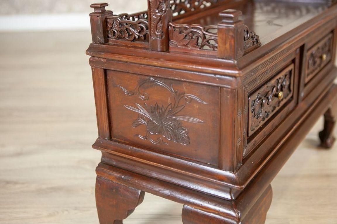 photo vinterior 19th Century Japanese Cabinet Made Of Exotic Wood In Brown