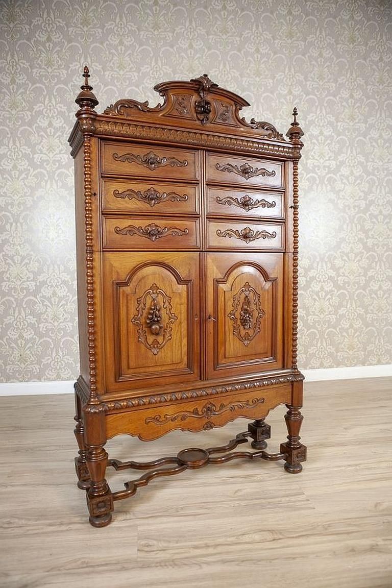 Renaissance Revival Walnut Cabinet Circa 1900 In Light Brown photo furniture