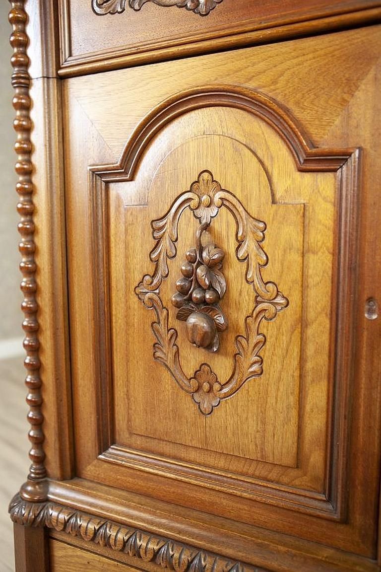 photo for sale Renaissance Revival Walnut Cabinet Circa 1900 In Light Brown