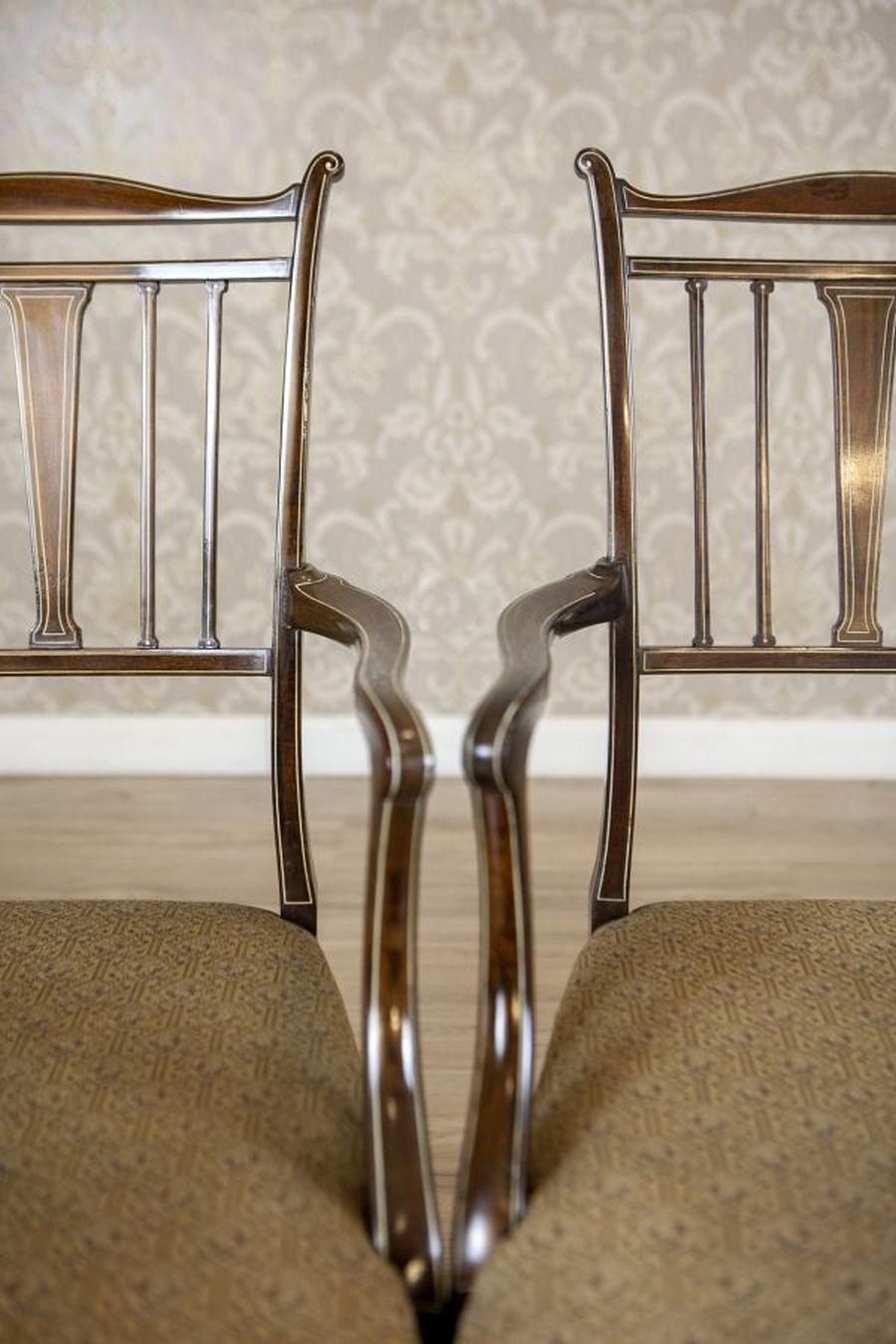 Furniture Set Of 4 English Armchairs And Chairs In The Sheraton Style, Late 19th Century photo