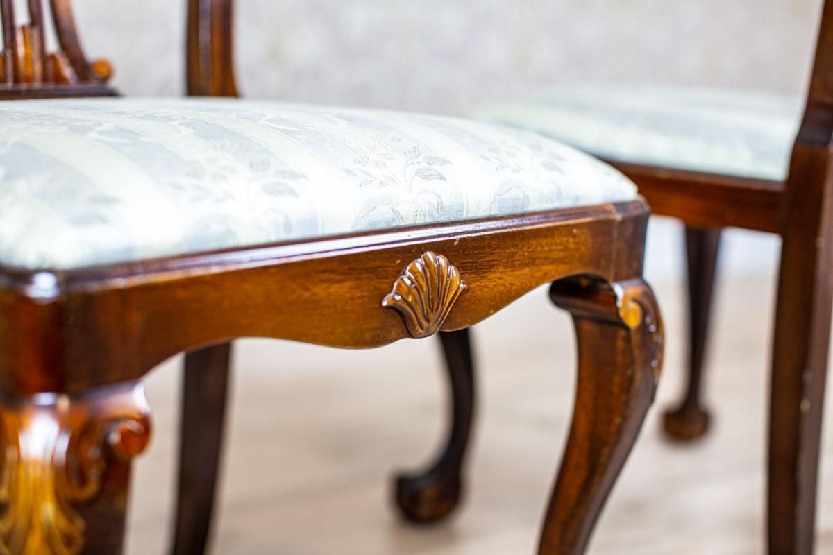 Two 20th Century Chairs In The Chippendale Type Veneered With Walnut photo vinterior