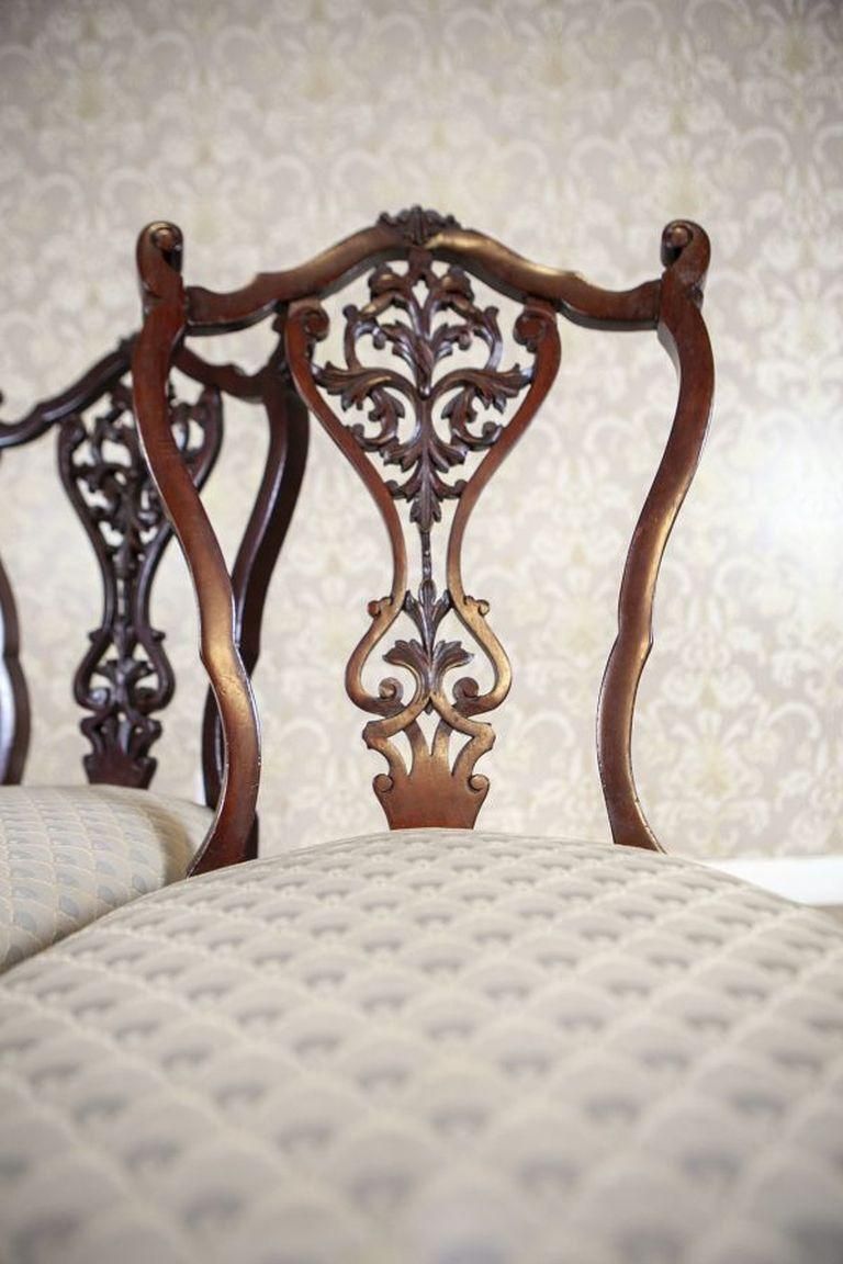Set Of 19th Century Louis XV Ash Chairs With Openwork Backrests photo vintage
