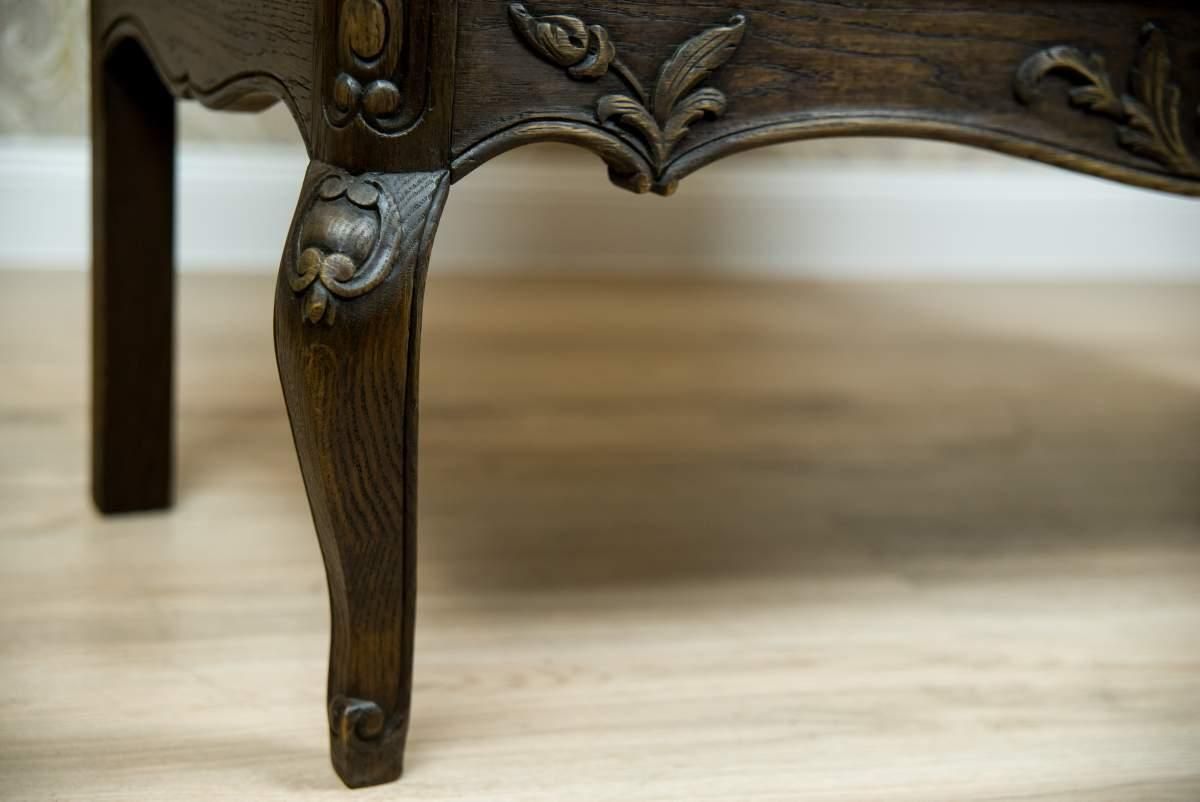 photo for sale Rococo Revival Oak Writing Desk In Brown, Early 20th Century