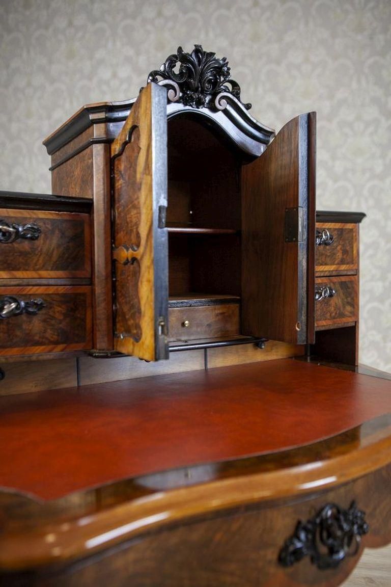 19th Century Louis Philippe Walnut Wood & Veneer Secretary Desk After Renovation photo buy