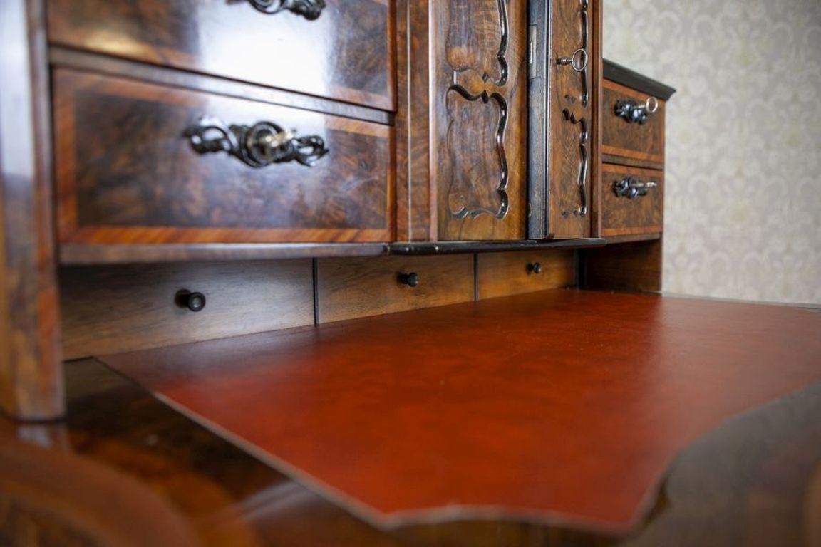 photo for sale 19th Century Louis Philippe Walnut Wood & Veneer Secretary Desk After Renovation