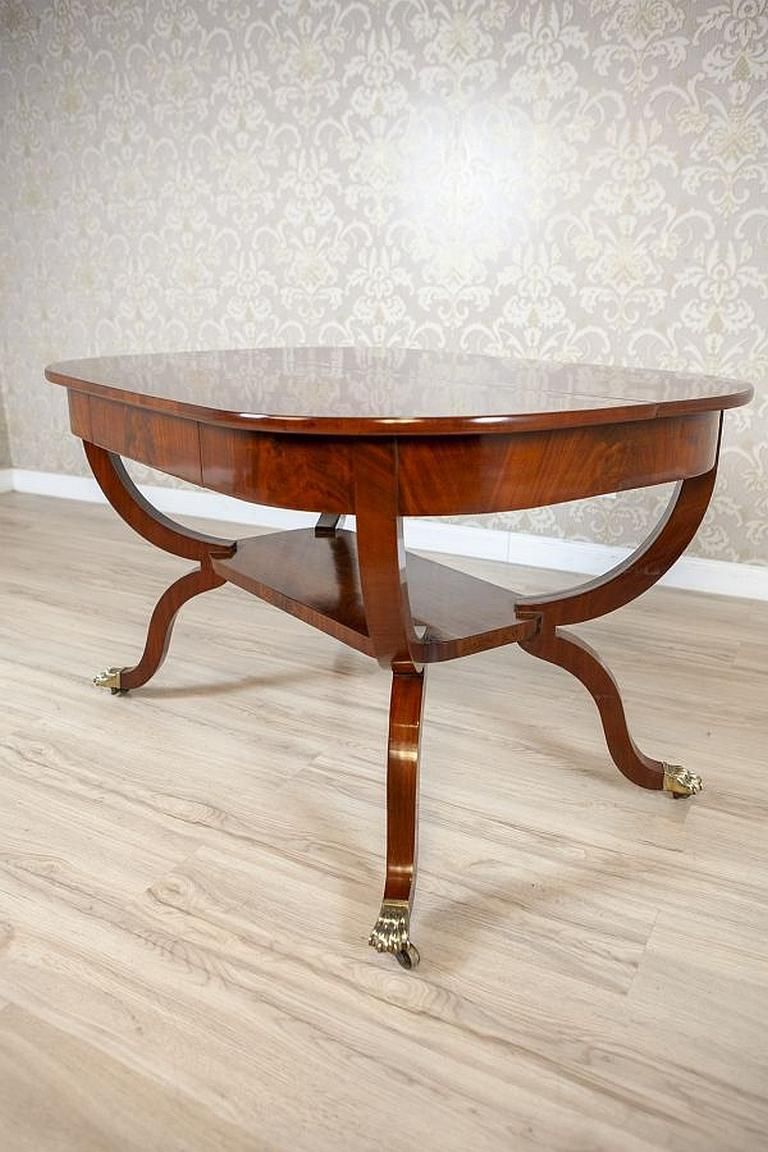 Biedermeier Mahogany Center Table From The Late 19th Century photo for sale