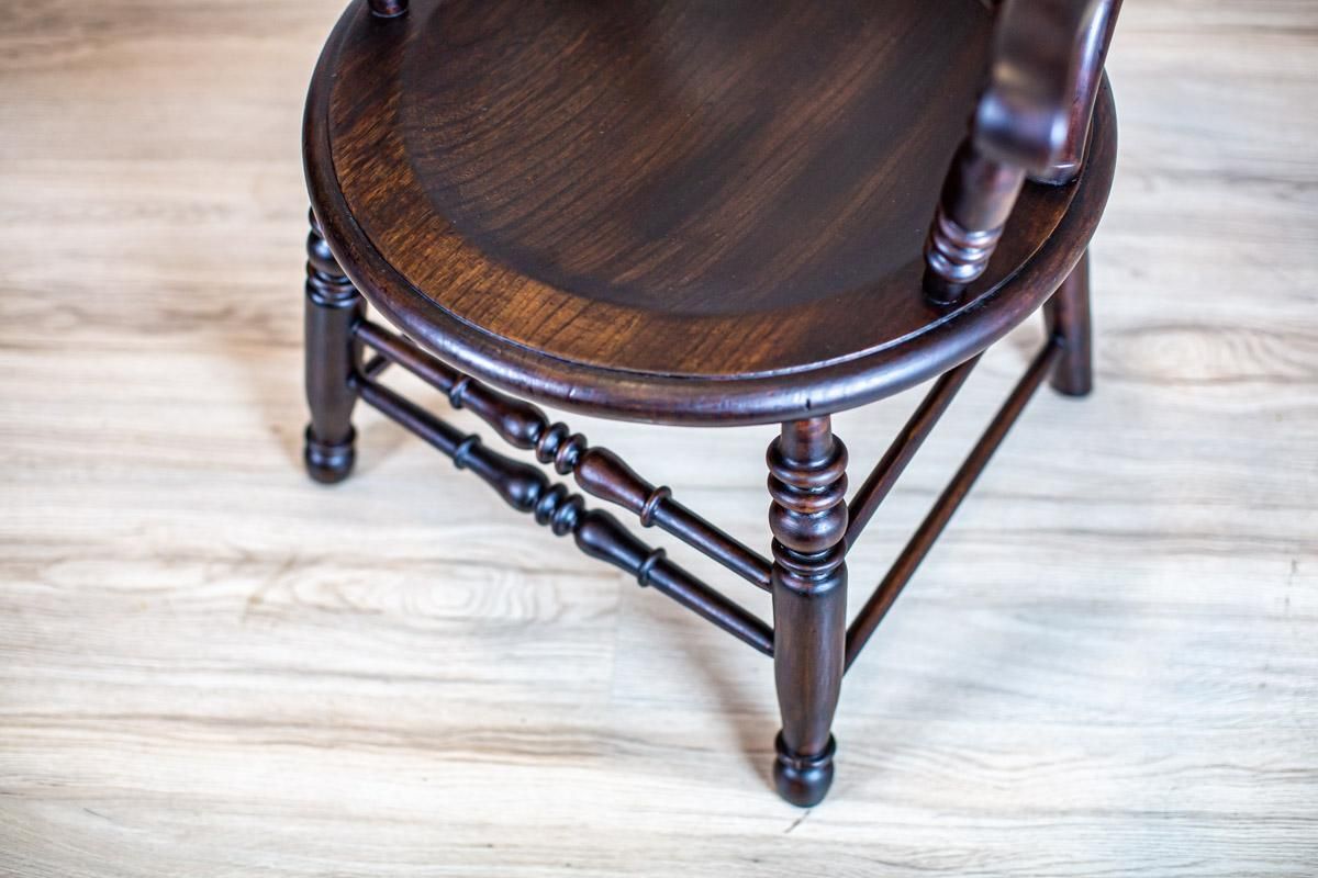 19th Century English Beech Wood Armchair In Dark Brown photo vinterior