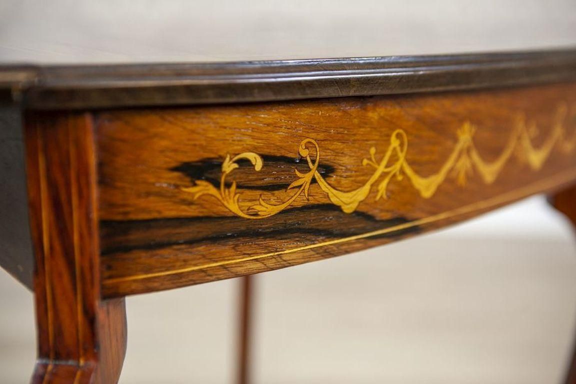 Furniture 19th Century Inlaid Rosewood Tea Table photo