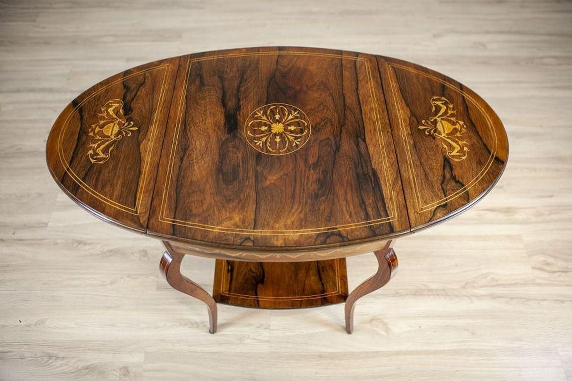 1633.0 19th Century Inlaid Rosewood Tea Table photo