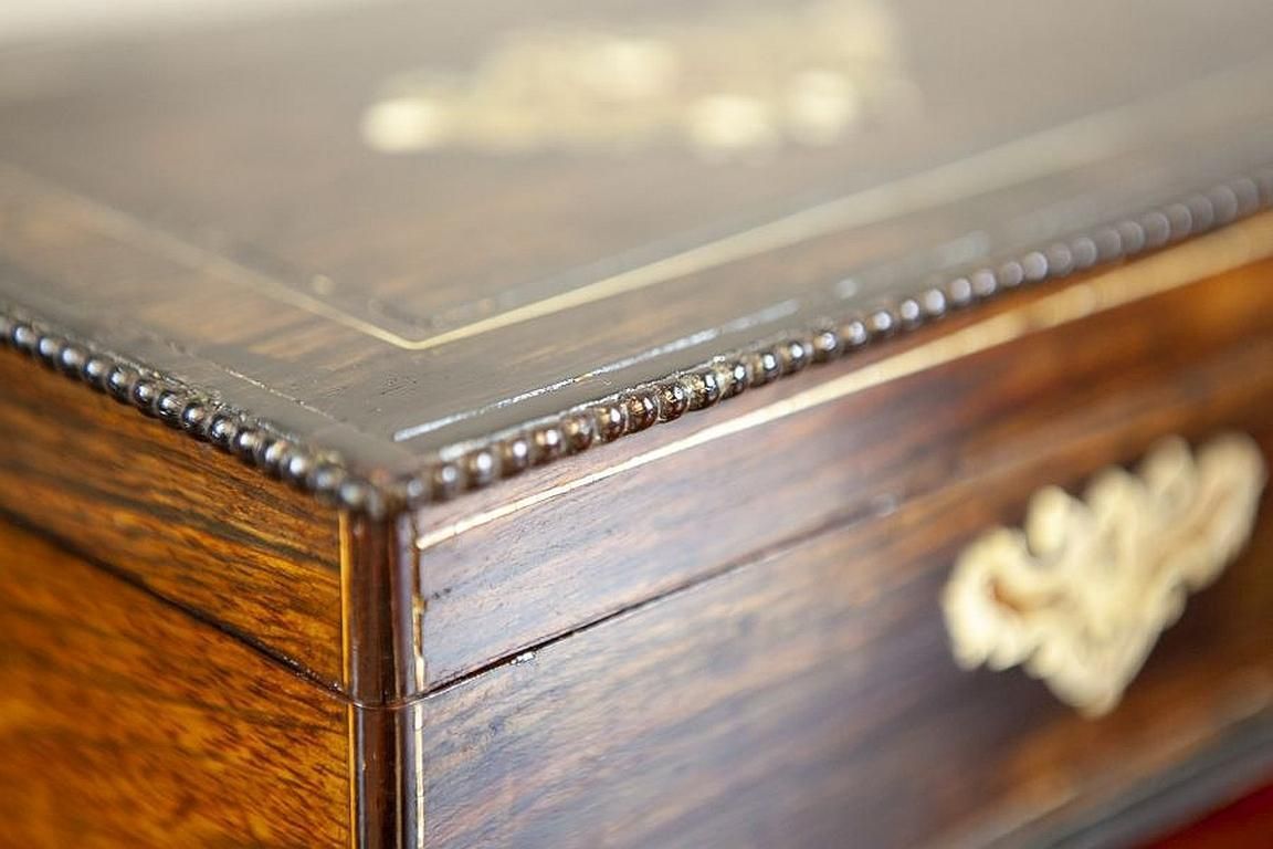 Richly Inlaid Portable Dressing Table From The 19th Century photo for sale