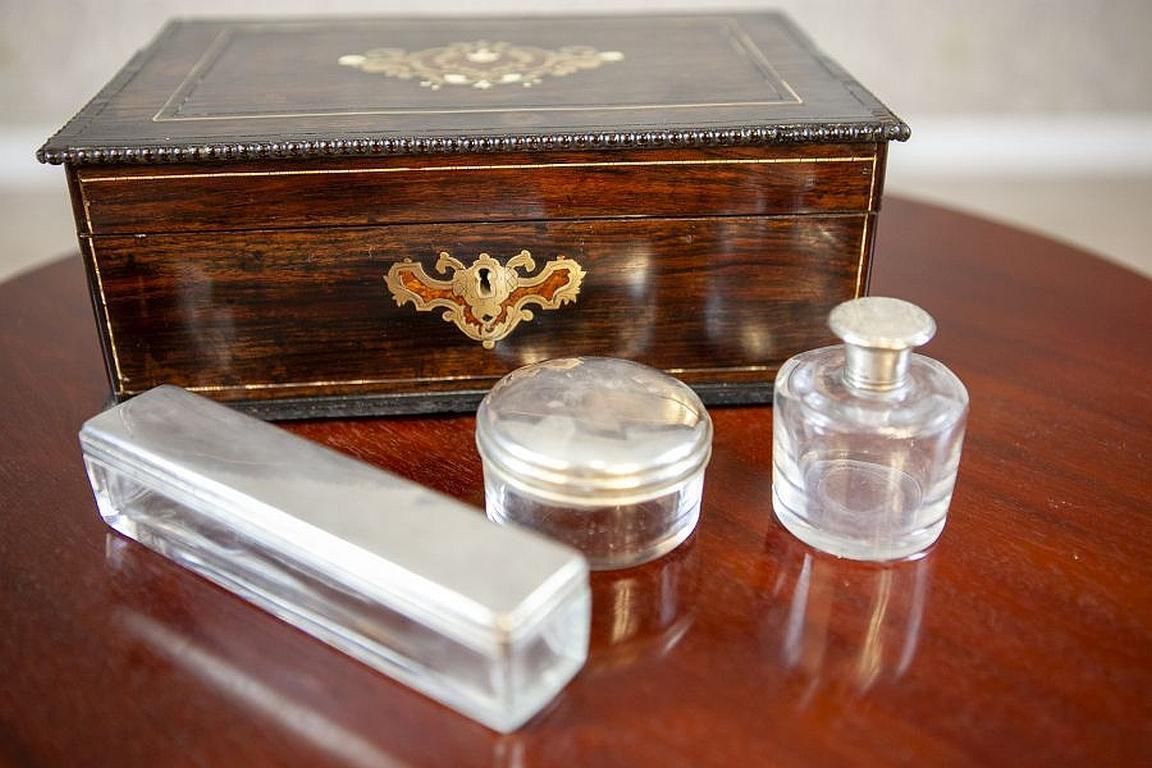photo for sale Richly Inlaid Portable Dressing Table From The 19th Century