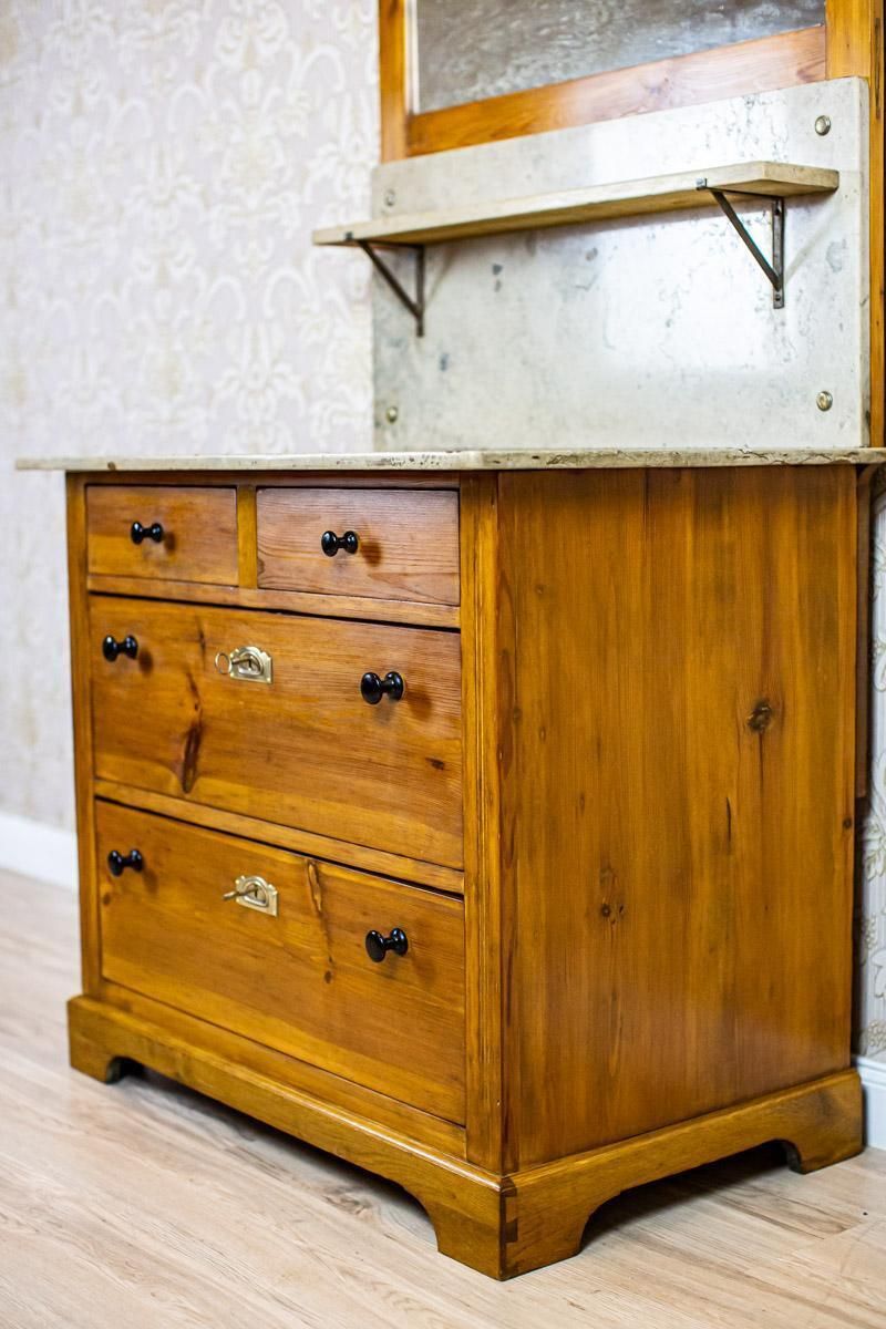 Art Nouveau Pine Dresser Turned Into Vanity From The Early 20th Century photo Furniture