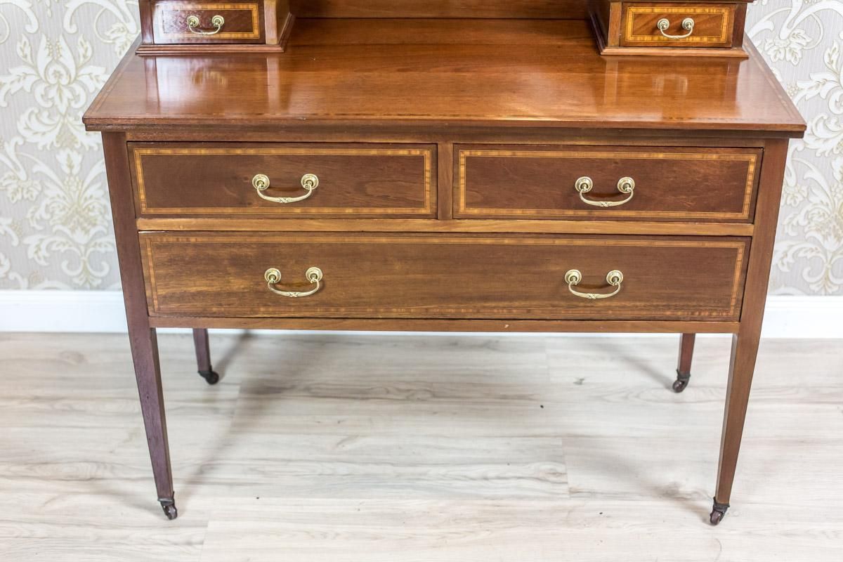 19th Century English Softwood & Mahogany Veneer Vanity Table, Signed Maple & Co. photo vinterior