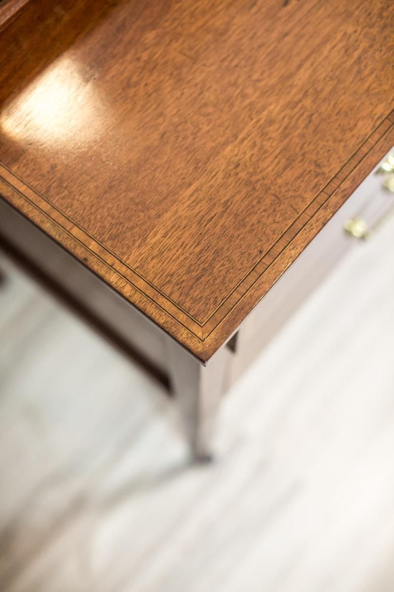 Furniture 19th Century English Softwood & Mahogany Veneer Vanity Table, Signed Maple & Co. photo