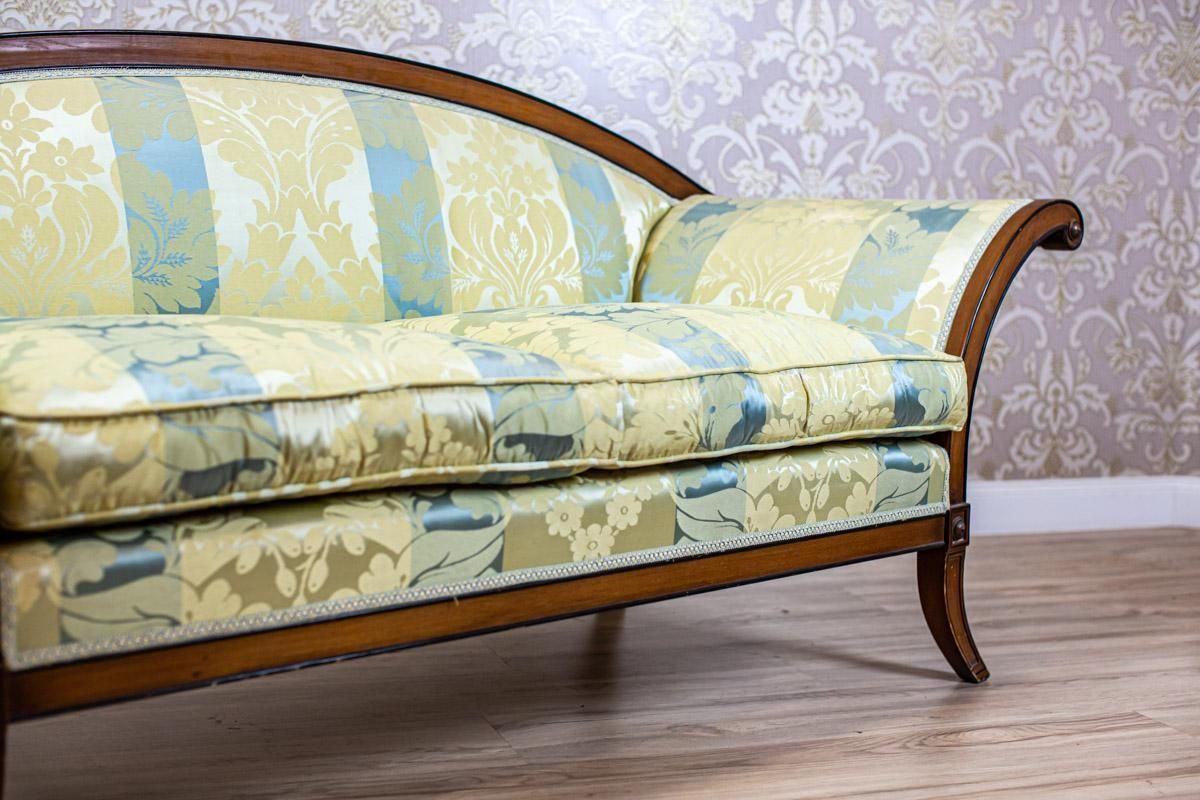Stylized Walnut Sofa From The Early 20th Century With New Upholstery photo 1376.0