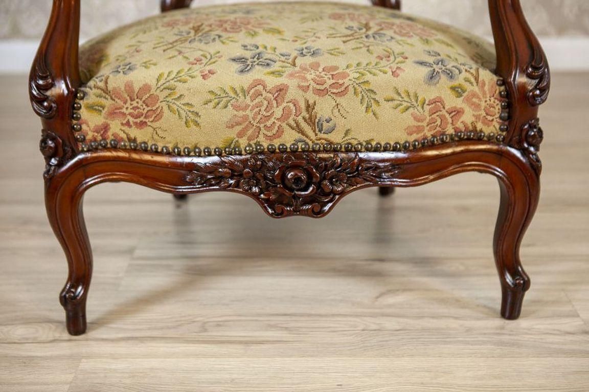 photo furniture 19th Century Baroque Revival Armchair With Floral Upholstered Seat