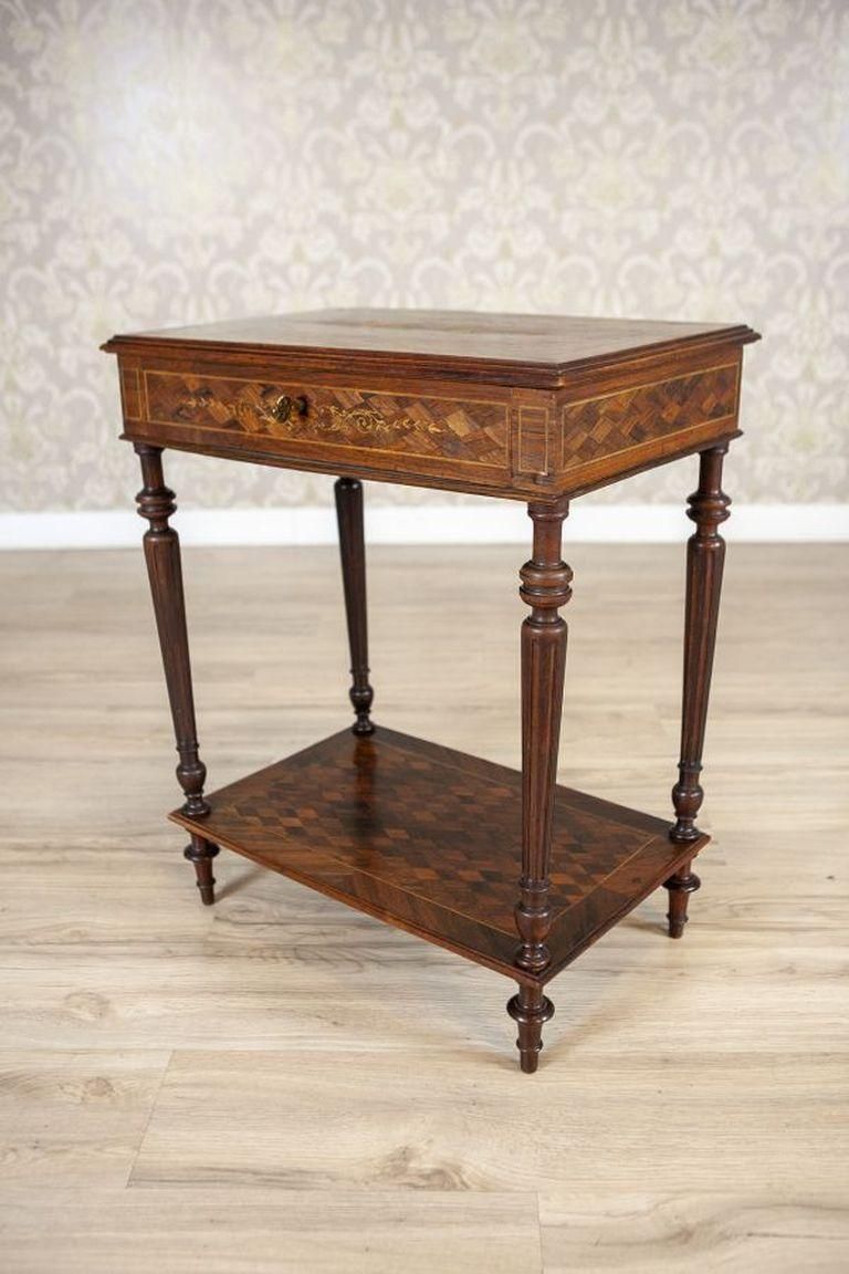 French Louis XVI Mahogany & Walnut Marquetry Side Table From The Early 20th Cent photo buy