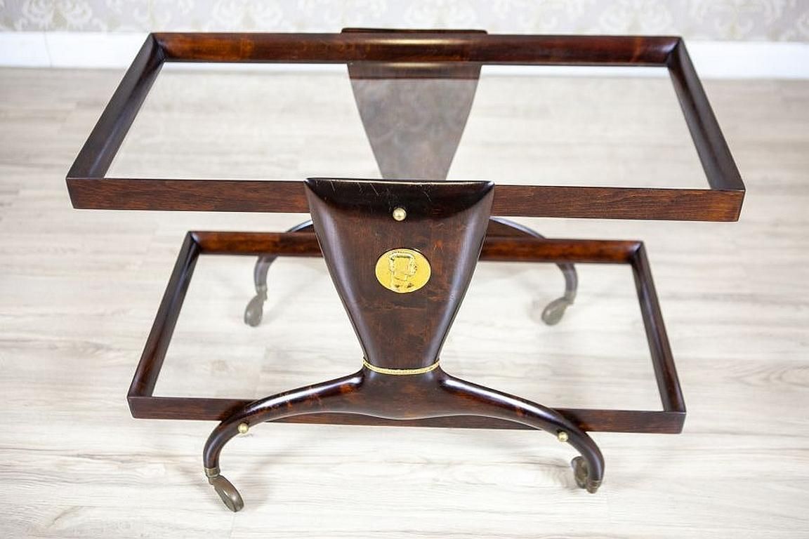Dark Brown Beech Side Table / Liquor Cabinet From The Late 20th Century On Rolls photo Furniture