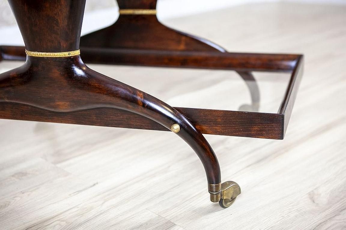 2149.0 Dark Brown Beech Side Table / Liquor Cabinet From The Late 20th Century On Rolls photo