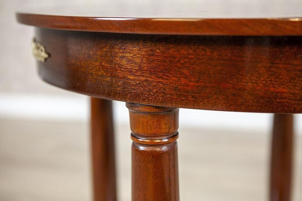 Biedermeier Mahogany Oval Side Table From The Late 19th Century photo buy