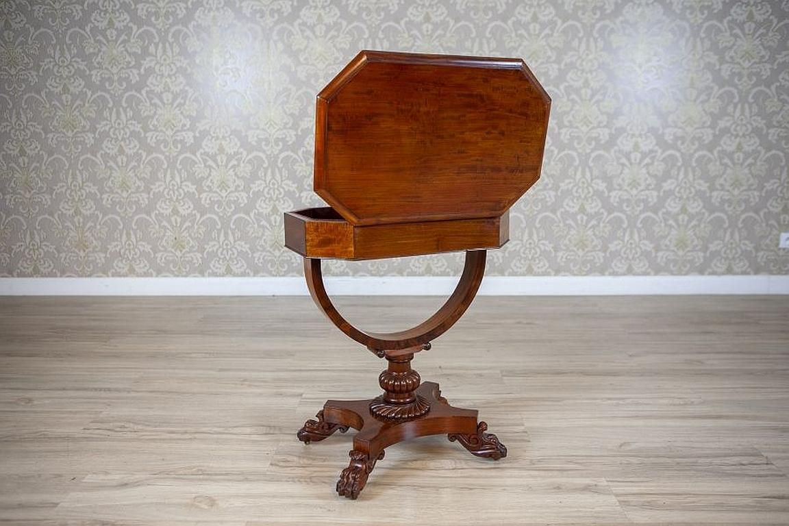 Victorian Mahogany Wood And Veneer Sewing Table Circa 1850 photo furniture