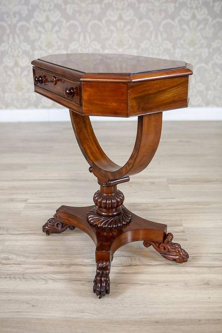 Victorian Mahogany Wood And Veneer Sewing Table Circa 1850 photo Furniture