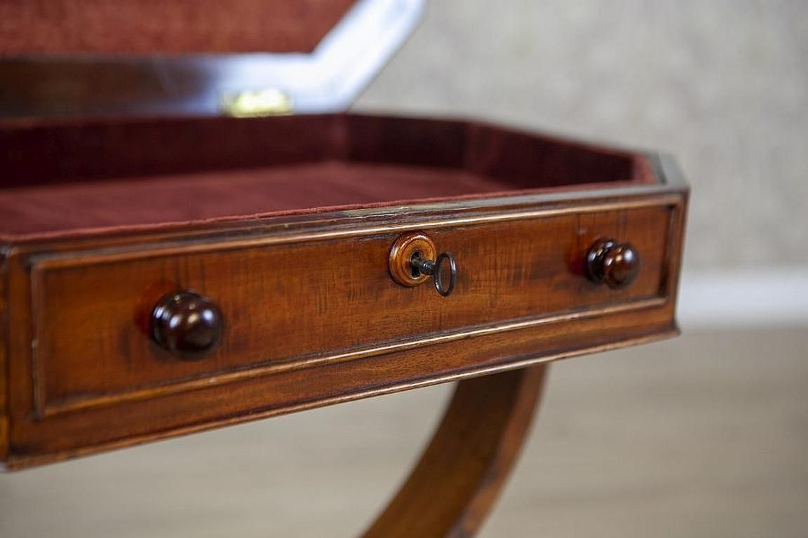 Furniture Victorian Mahogany Wood And Veneer Sewing Table Circa 1850 photo