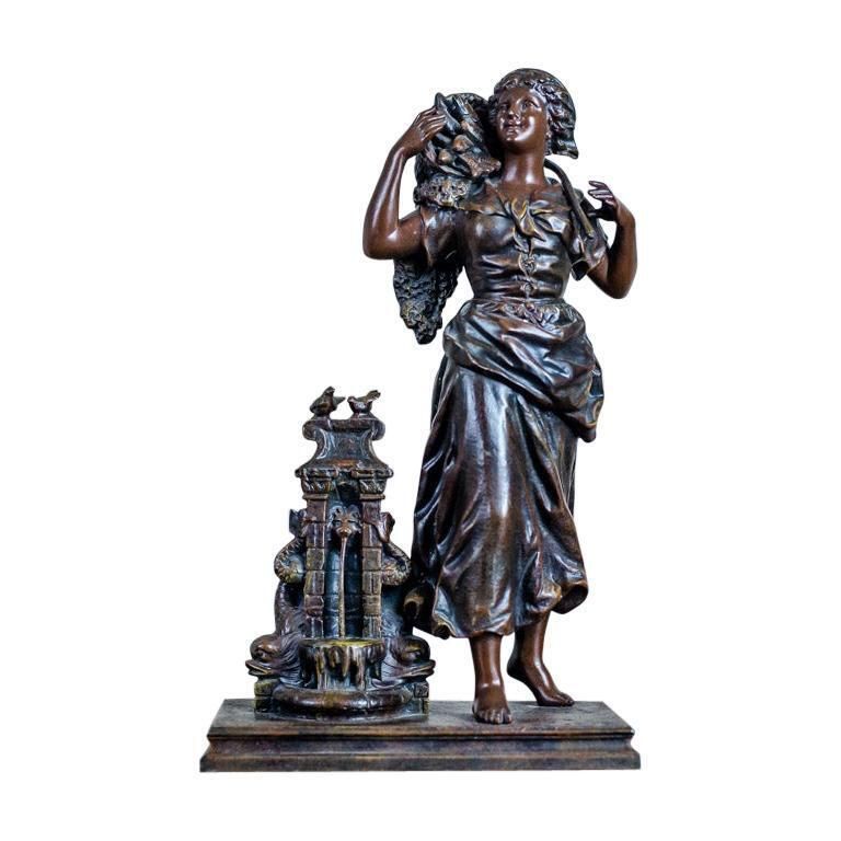 Figurine Of A Woman With A Basket Of Fish, E. Rancoulet