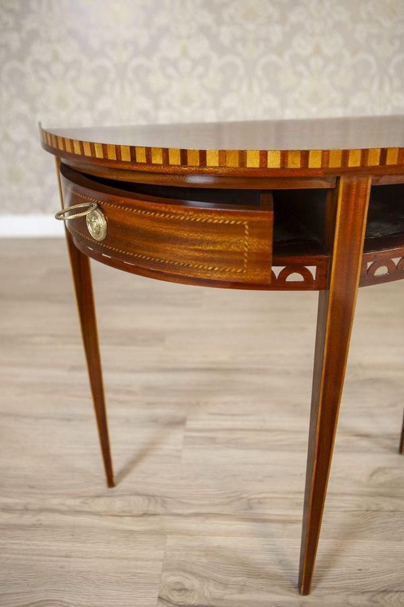 Semi Circular Mahogany Wall Table From The Early 20th Century photo vintage