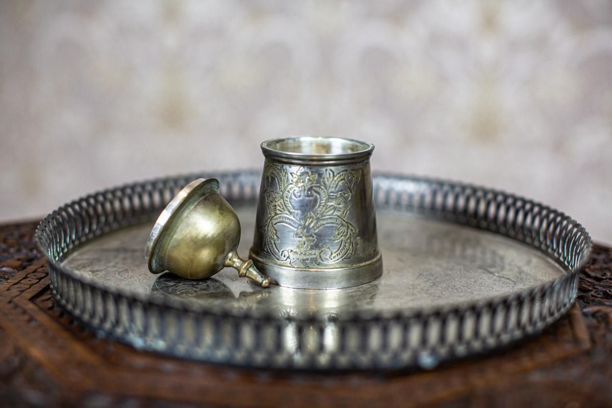 photo vinterior Silver Plated Coffee Set From The Turn Of The 19th And 20th Centuries With Tray
