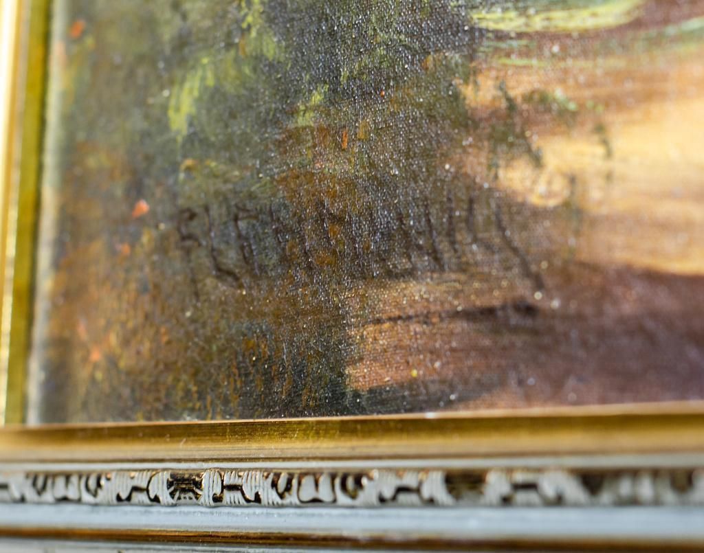 20th Century Oil On Canvas Depicting The Forest Landscape photo Art