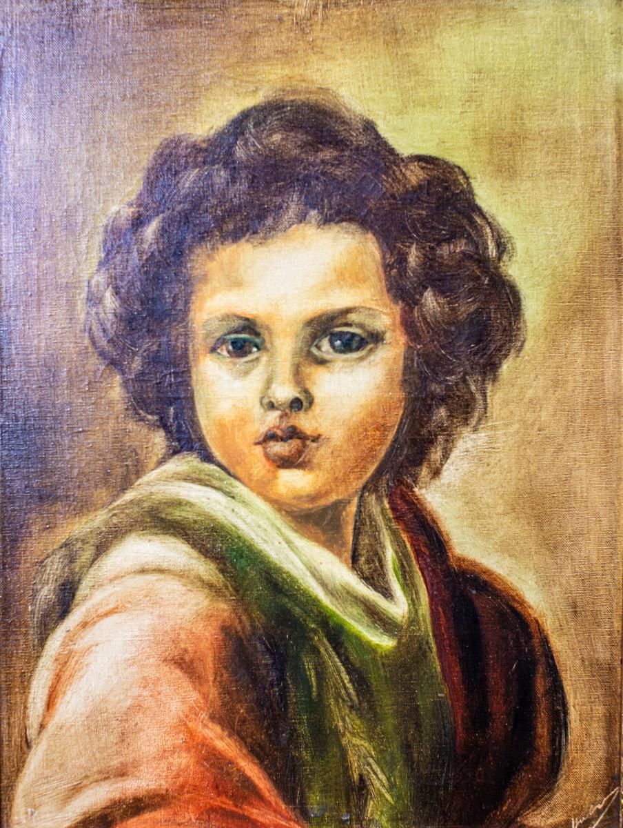 20th Century Portrait Of Small Boy In Rococo Revival Frame photo for sale