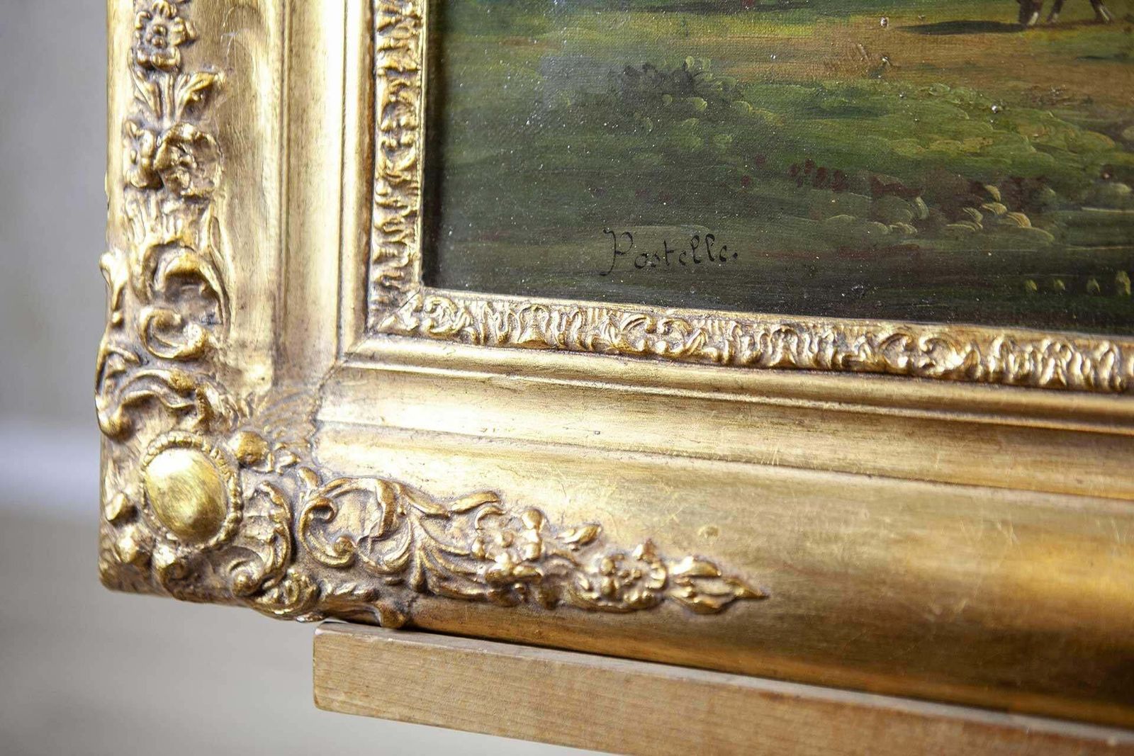 19th Century Framed Oil On Canvas Depicting Village photo Art