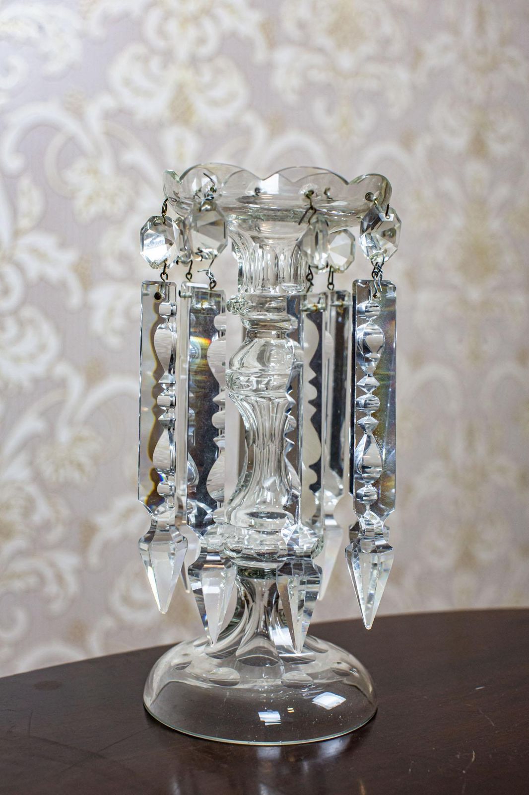 Crystal Candelabra From The Early 20th Century photo vintage