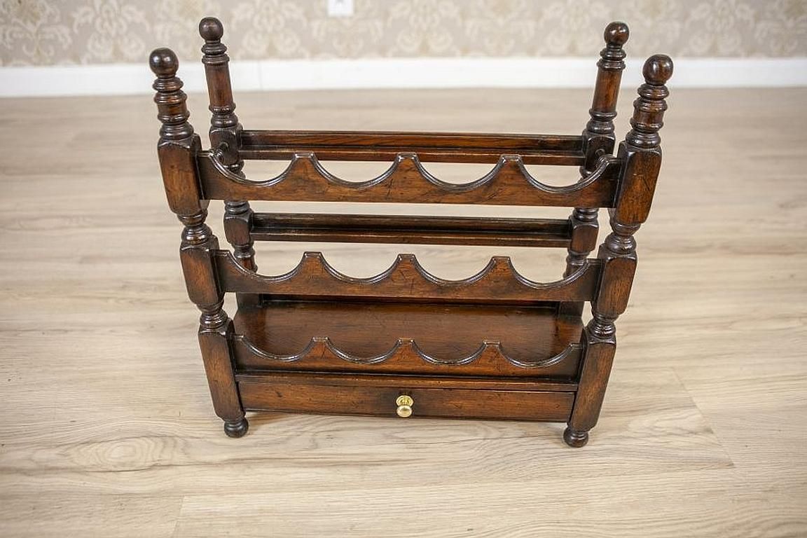 Oak Wine Rack From The Early 20th Century In Dark Brown photo for sale