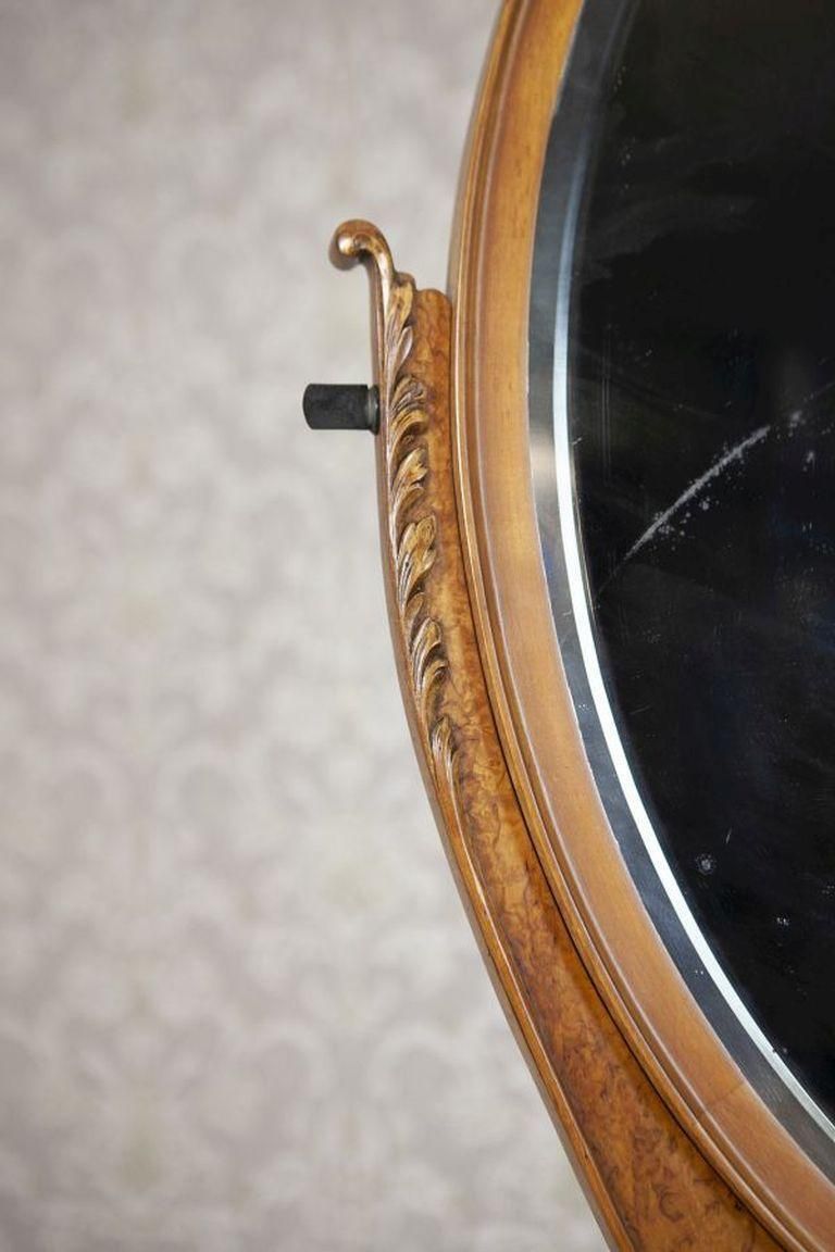 Vanity Veneered With Karelian Birch With Oval Mirror From The Early 20th Century photo 2235.0