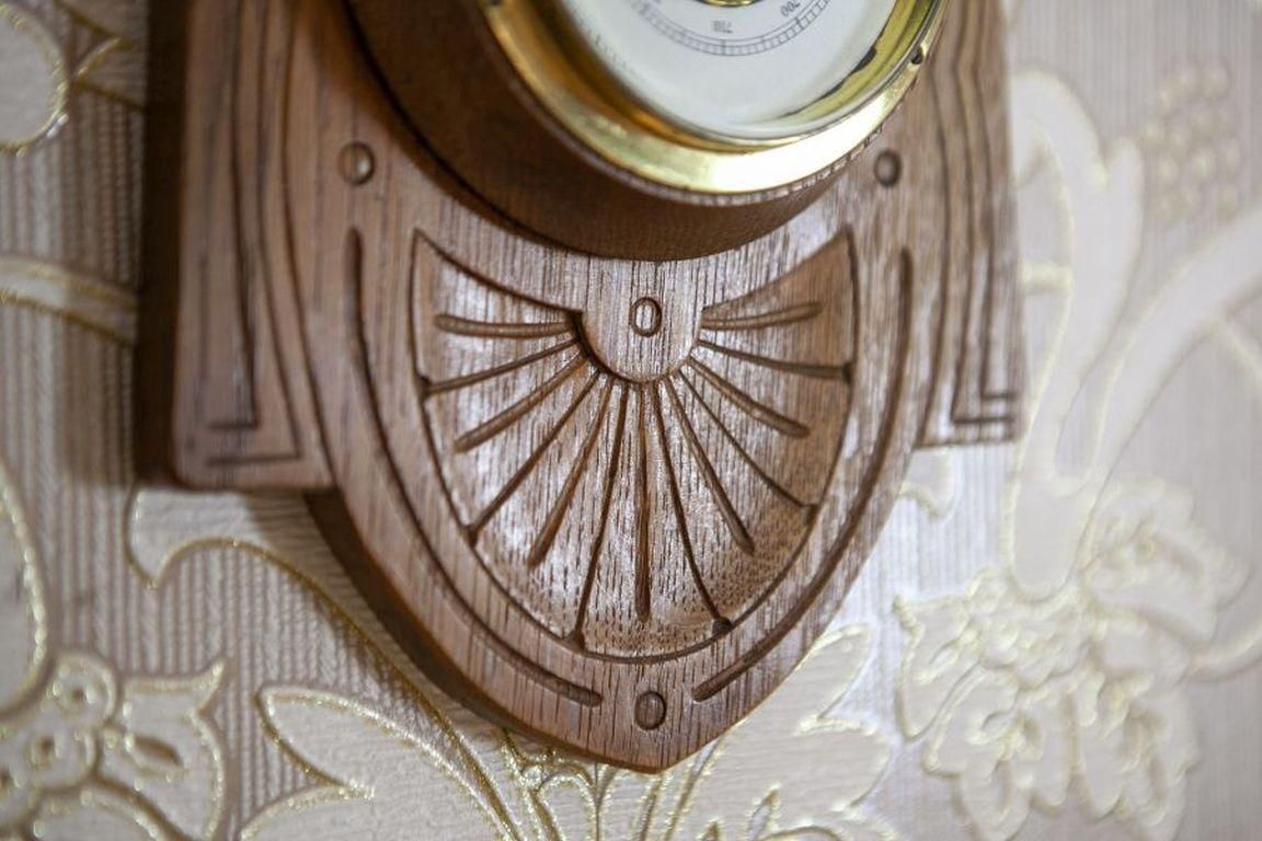 Eclectic Dutch Barometer With Thermometer From The Early 20th Century photo vintage