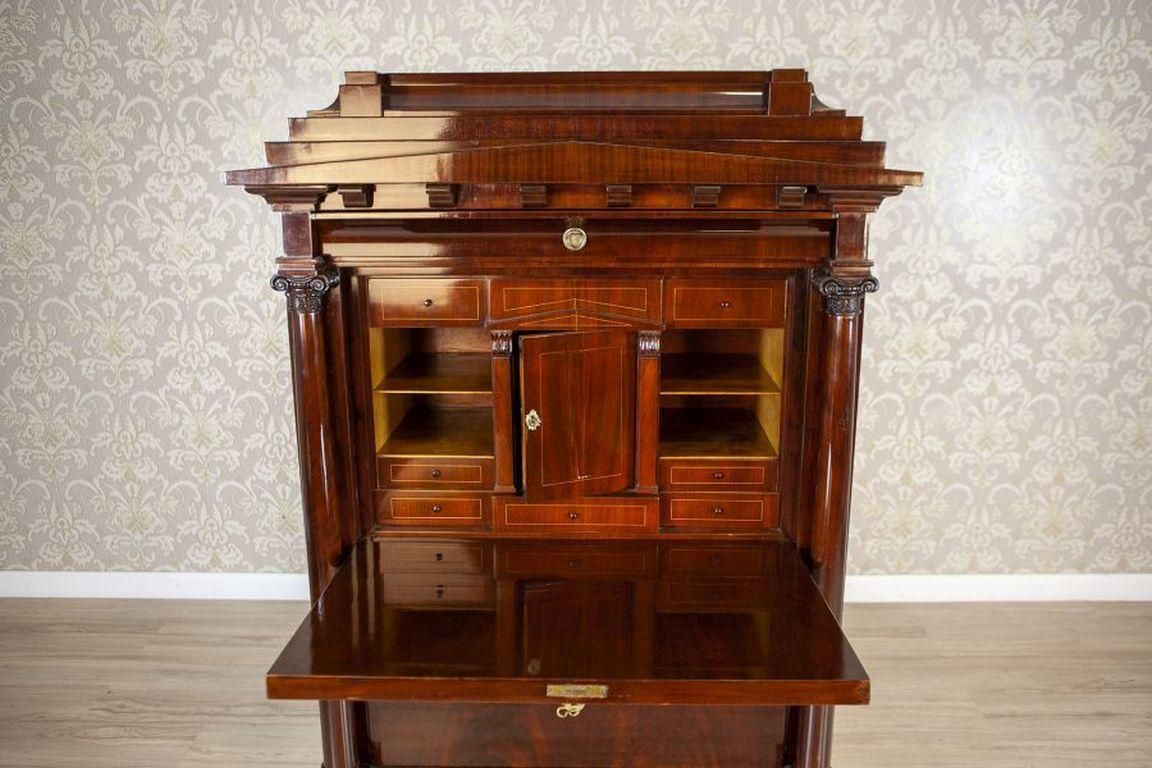 Biedermeier Antique Secretary Circa 1840 Veneered With Mahogany photo Furniture