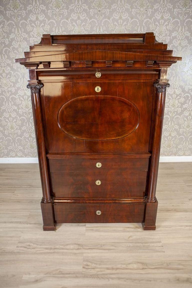 Biedermeier Antique Secretary Circa 1840 Veneered With Mahogany photo 6706.0