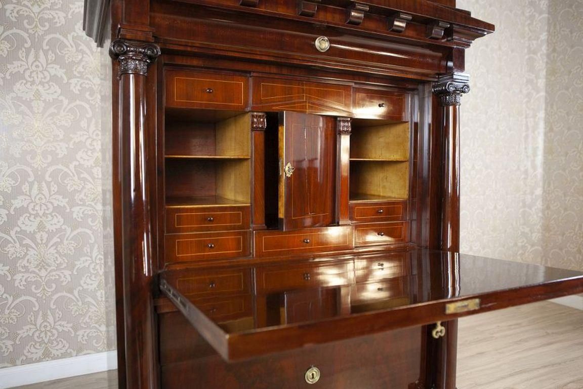 photo furniture Biedermeier Antique Secretary Circa 1840 Veneered With Mahogany