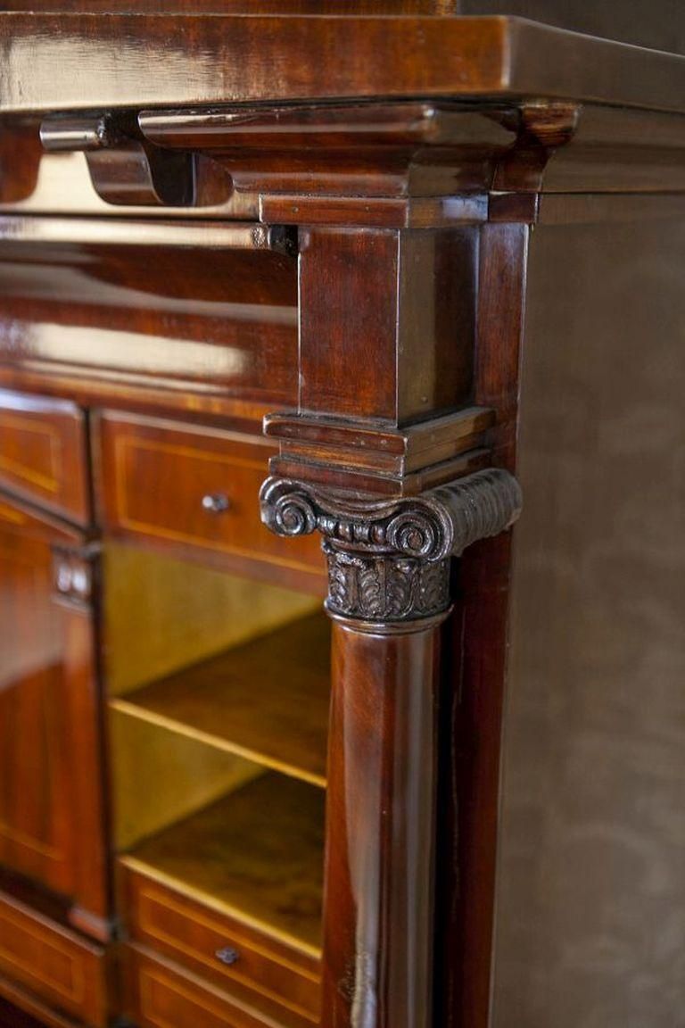 6706.0 Biedermeier Antique Secretary Circa 1840 Veneered With Mahogany photo