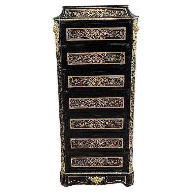 19th Century Baroque Revival Inlaid Dresser In The Boulle Type