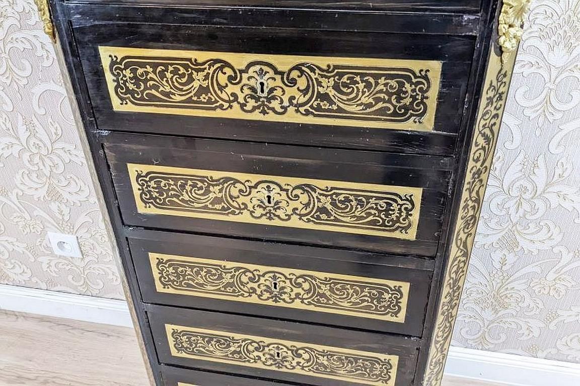 19th Century Baroque Revival Inlaid Dresser In The Boulle Type photo Furniture