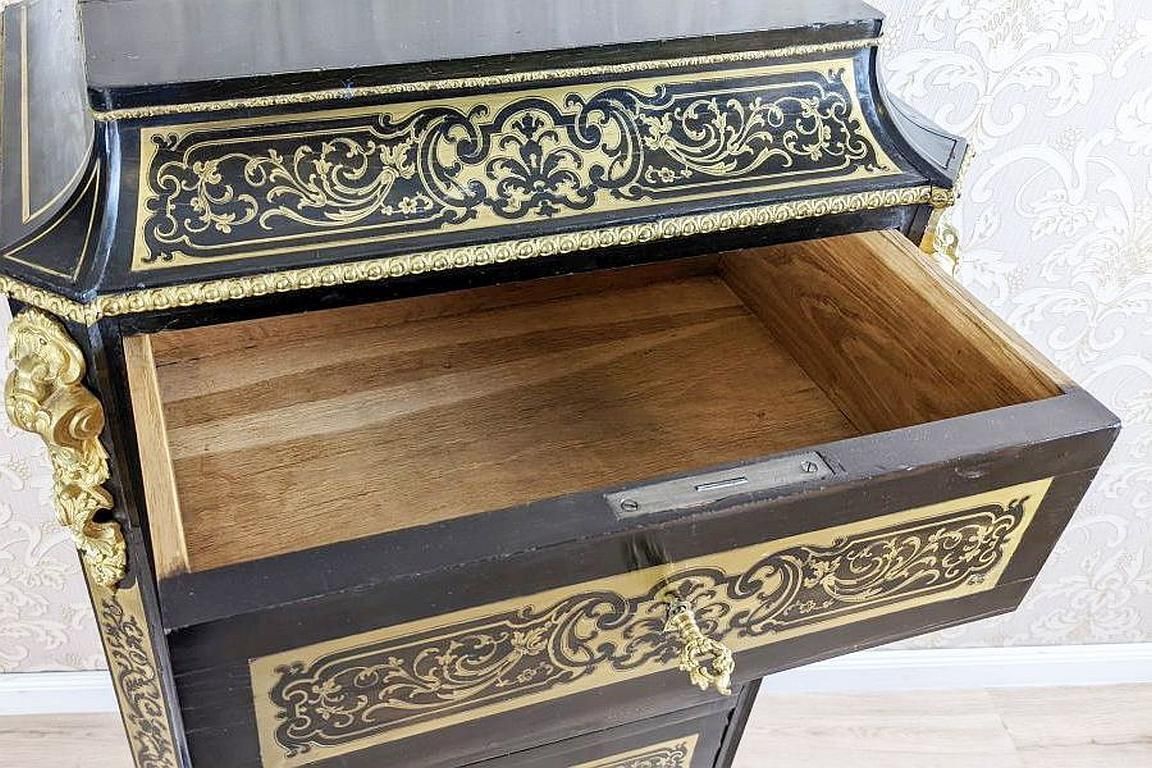 Furniture 19th Century Baroque Revival Inlaid Dresser In The Boulle Type photo