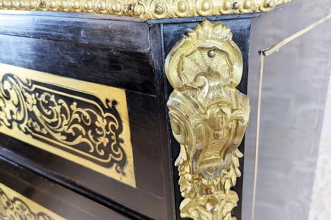 2960.0 19th Century Baroque Revival Inlaid Dresser In The Boulle Type photo