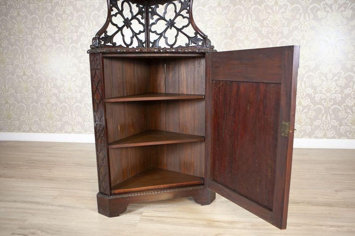 photo for sale Mahogany Corner Cabinet/étagère From The Early 20th Century With Openwork Sides
