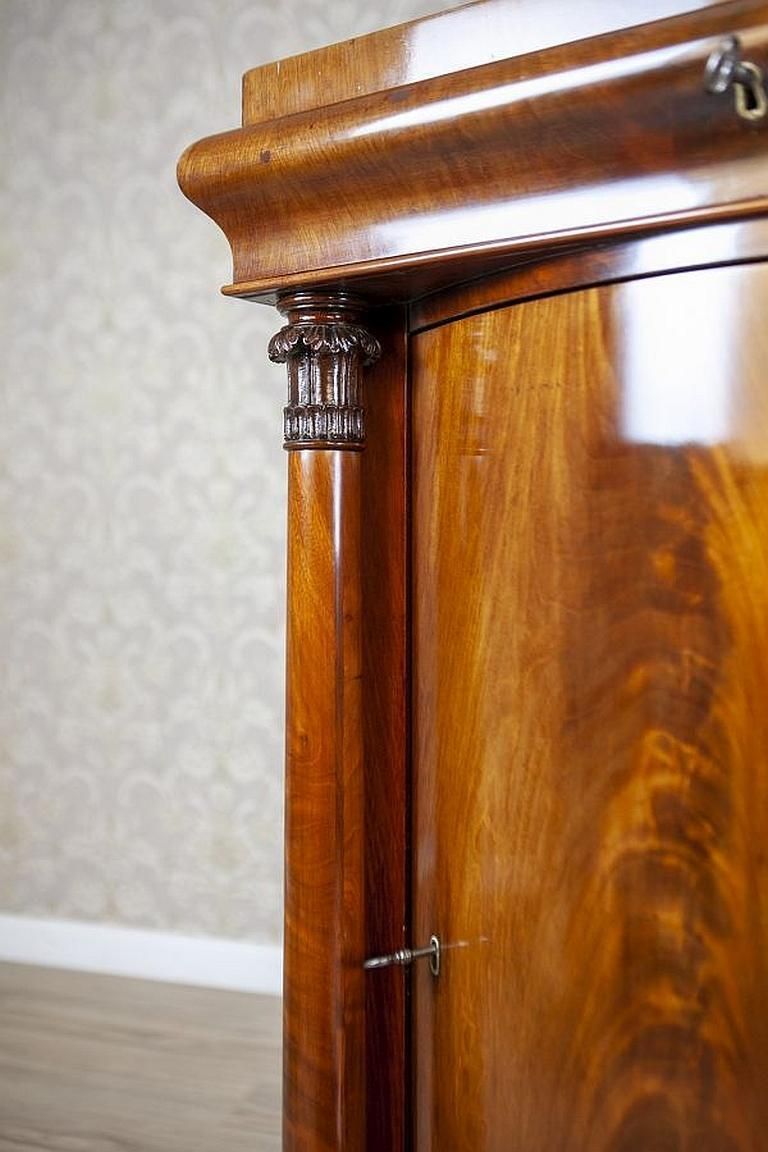 Furniture 19th Century Biedermeier Mahogany Wood And Veneer Linen Press photo