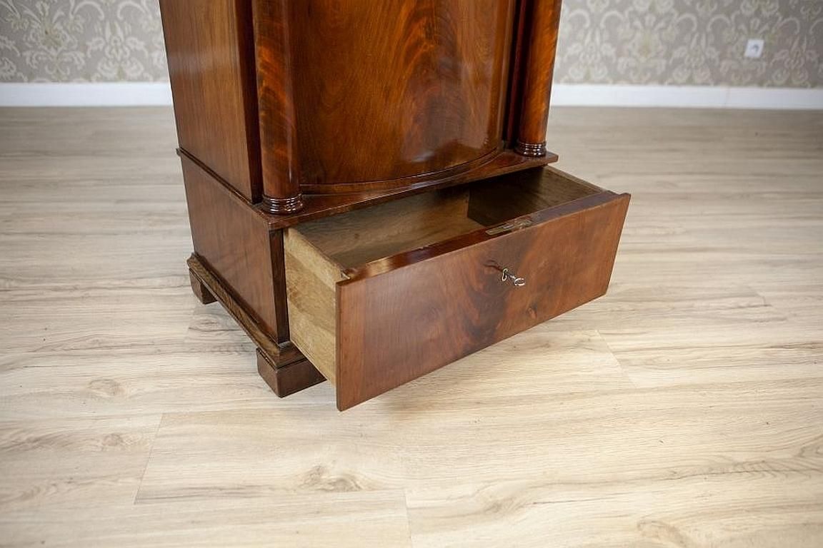 photo vinterior 19th Century Biedermeier Mahogany Wood And Veneer Linen Press