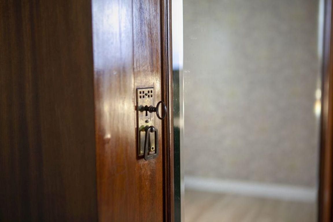 photo for sale 20th Century Mahogany Linen Press With Mirror