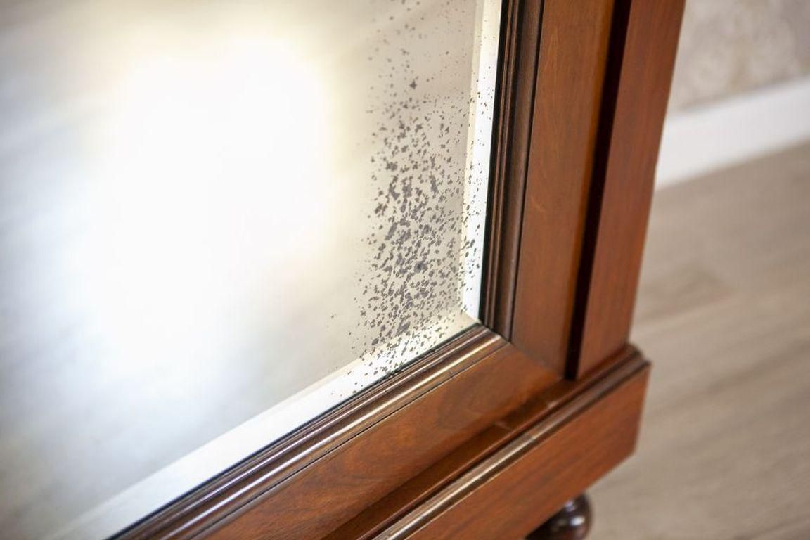 Furniture 20th Century Mahogany Linen Press With Mirror photo